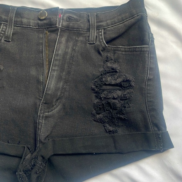 Distress Black Denim Shorts - Picture 4 of 9